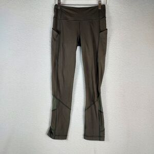 Lululemon Fast and Free Women’s Leggings Size 2 Green Nulux Crop Yoga Pants